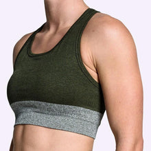 Load image into Gallery viewer, The WOD Life - Women's Endure Seamless Bra - Dark Olive Marl/Stone Marl