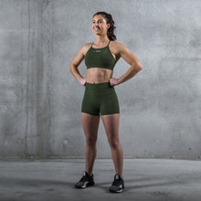 Load image into Gallery viewer, TWL - HIGH WAISTED WOMENS BOOTY BALANCE SHORT - DARK KHAKI
