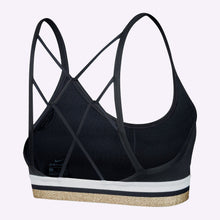 Load image into Gallery viewer, Nike Indy Women&#39;s Light-Support Sports Bra - BLACK/WHITE/METALLIC GOLD/WHITE
