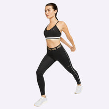 Load image into Gallery viewer, Nike Indy Women&#39;s Light-Support Sports Bra - BLACK/WHITE/METALLIC GOLD/WHITE
