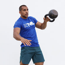 Load image into Gallery viewer, The WOD Life - Men's Classics Flux T-Shirt -  Surf Blue/White
