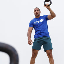 Load image into Gallery viewer, The WOD Life - Men's Classics Flux T-Shirt -  Surf Blue/White
